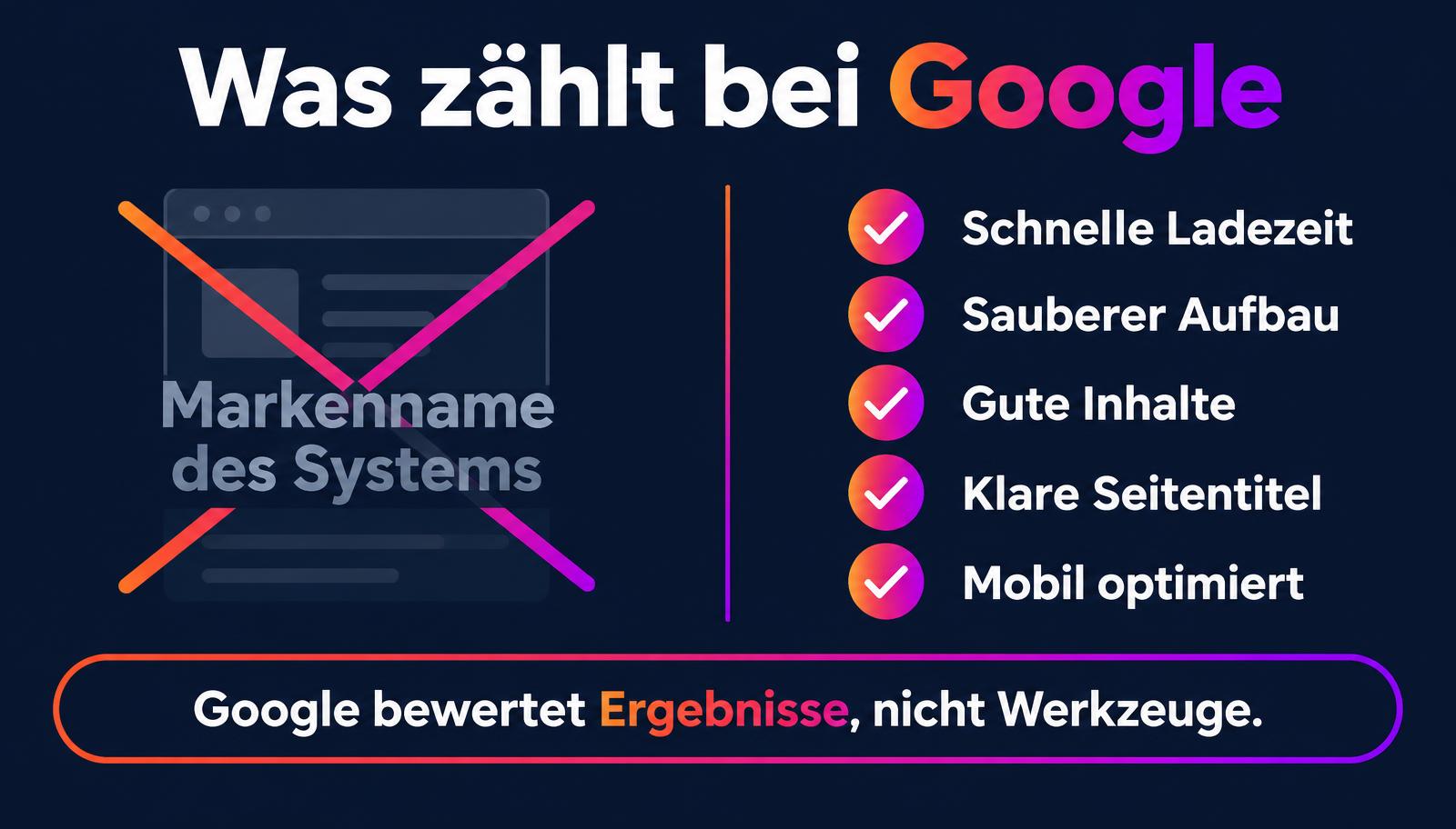 Was bei Google zählt: Ergebnisse, nicht Werkzeuge